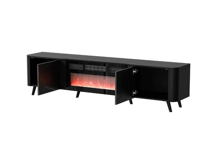 Cama, TV Möbel, RTV Schrank Volare 200 x 39 x 49 cm schwarz/san sebastian + Kamin (200 x 39 x 49 cm) von Galaxus