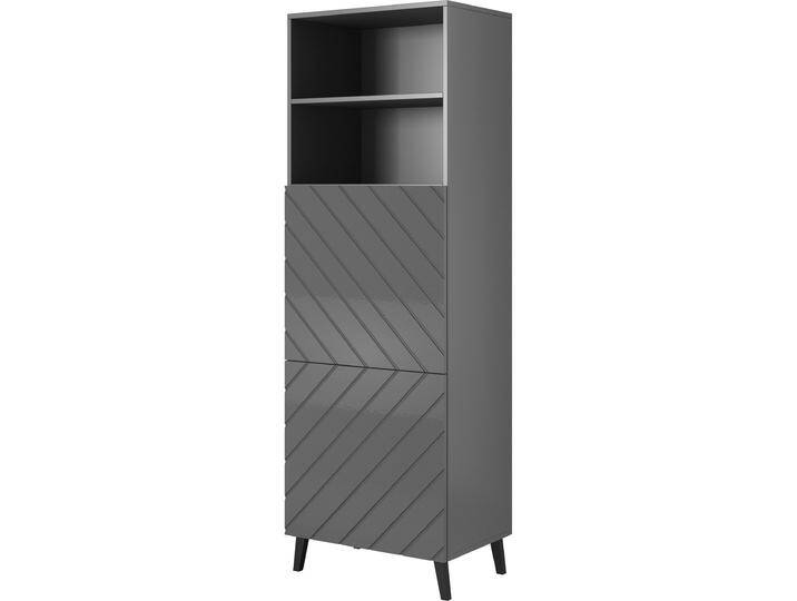 Cama, Vitrine + Buffetschrank, Kabinett ABETO 60x40x176 5 cm graphit/glänzend graphit (60 x 40 x 176,5 cm) von Galaxus