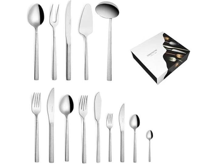 Cristema 113delig bestekset 12 personen serie Dakar glanzend roestvrij staal 1810, Besteck, Silber von Galaxus