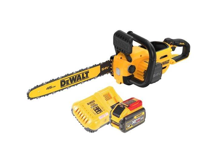 DeWalt, Kettensäge, DCMCS 574 X1 Akku Kettensäge 54 V FlexVolt 45 cm Brushless + 1x Akku 9,0 Ah + Ladegerät (Akku Kettensäge) von Galaxus