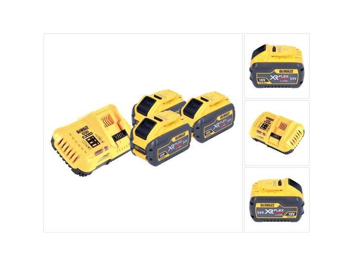 DeWalt, Werkzeugakku + Ladegerät, DCB 118 Y3 Akku Starter Set 18 V / 54 V 3x XR FLEXVOLT Akku 12 Ah + LadegerÃ¤t (54 V) von Galaxus