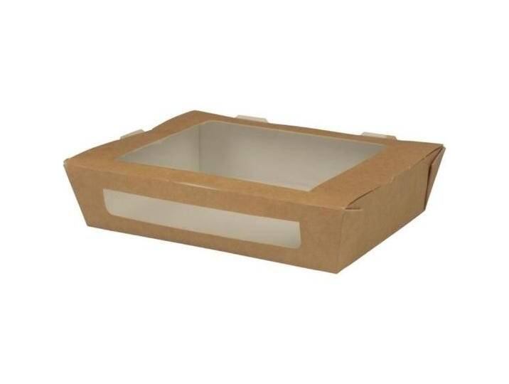 Duni, Einweggeschirr, Menübox mit PLA-Fenster 1200 ml Braun Karton/PLA 200x155x45 (1 x) von Galaxus