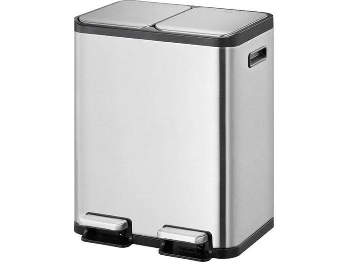 EKO Mülltrennsystem EcoCasa Splitted Treteimer 2 x 30 L geräumiger rechteckiger Mülleimer, gebürste, Abfalleimer, Silber EKO Mülltrennsystem EcoCasa Splitted Treteimer 2 x 30 L geräumiger rechteckiger Mülleimer, gebürste, Abfalleimer, Silber von Galaxus