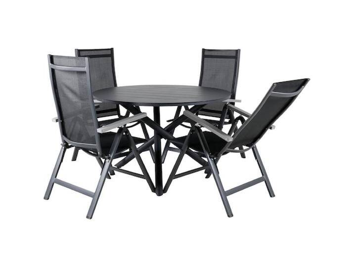 Ebuy24, Gartentisch + Balkontisch, Gartenmöbel-Set Alma (5-teilig) (120 cm) von Galaxus