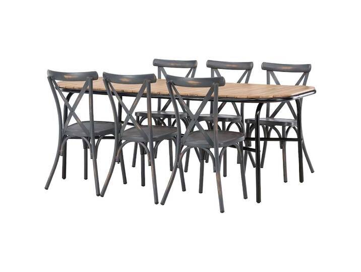 Ebuy24, Gartentisch + Balkontisch, Gartenset Holmbeck 7-teilig (200 cm) von Galaxus