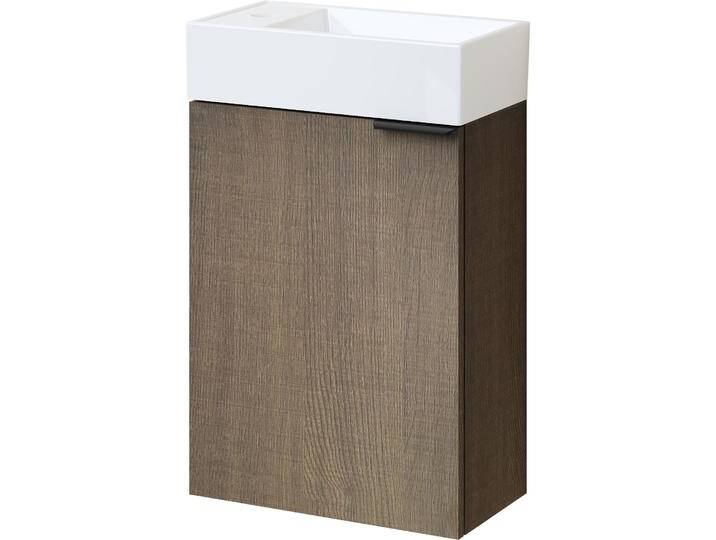 Emke, Badmöbelset, Badunterschrank mit Aufsatzwaschbecken, Räuchereiche, Soft Close Tür, Einlegeböden, hängend von Galaxus