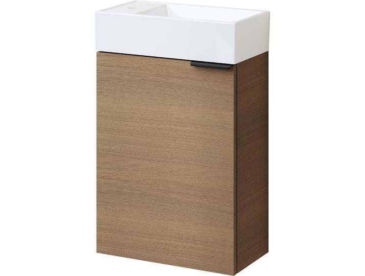 Emke, Badmöbelset, Badunterschrank mit Aufsatzwaschbecken, Sonoma Eiche, Soft Close Tür, Einlegeböden, hängend von Galaxus