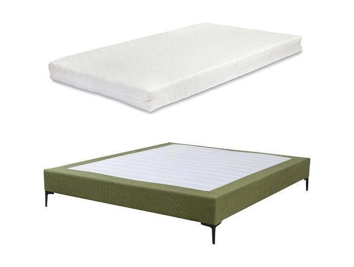 En.Casa, Bett, Doppelbett Lilla mit Matratze Cord 160x200 cm Grün (160 x 200 cm) von Galaxus