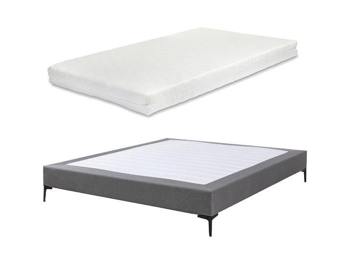 En.Casa, Bett, Doppelbett Lilla mit Matratze Textil 160x200 cm Dunkelgrau (160 x 200 cm) von Galaxus