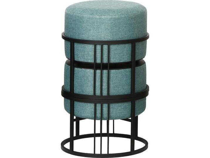 En.Casa, Hocker + Pouf, Multifunktionaler stapelbarer Sitzhocker Tas 2er Set rund Grün von Galaxus
