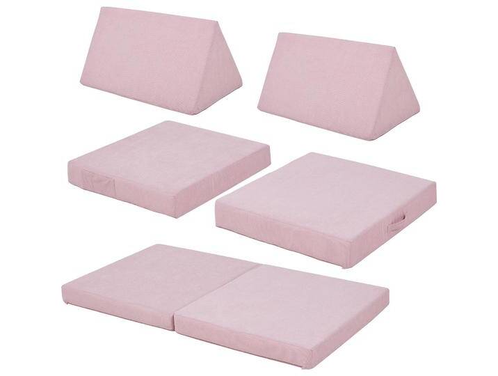 En.Casa, Kinderstuhl + Kindertisch, Spielsofa Norhulta 5-tlg. 120x66x46 cm Cord Rosa (Kindersofa) von Galaxus