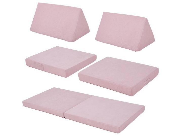 En.Casa, Kinderstuhl + Kindertisch, Spielsofa Norhulta 5-tlg. 150x66x46 cm Cord Rosa (Kindersofa) von Galaxus