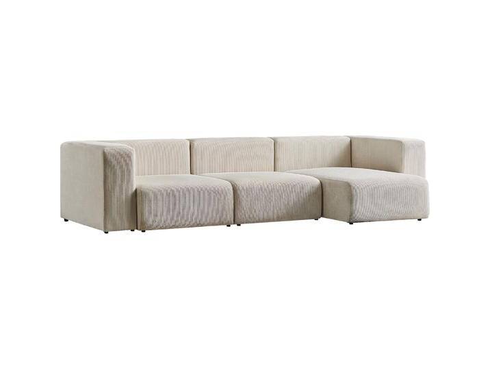 En.Casa, Sofa, Sofa Suldal 3-Sitzer mit Longchair Cord Beige (3-Sitzer) von Galaxus