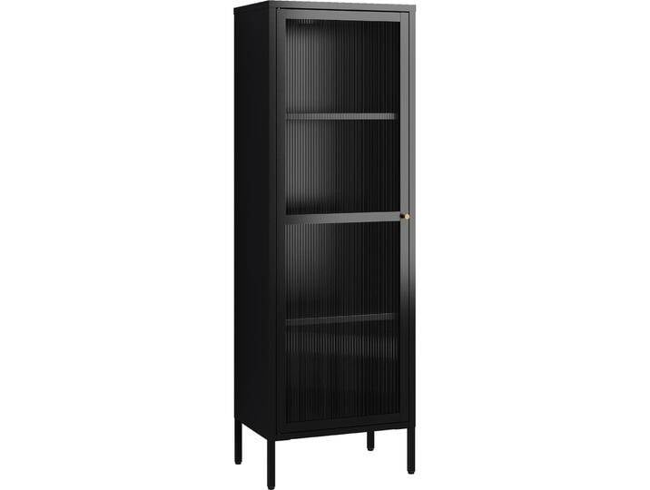 En.Casa, Vitrine + Buffetschrank, Vitrinenschrank Säkylä Stahl 150x50x35 cm Schwarz (150 x 50 x 35 cm) von Galaxus