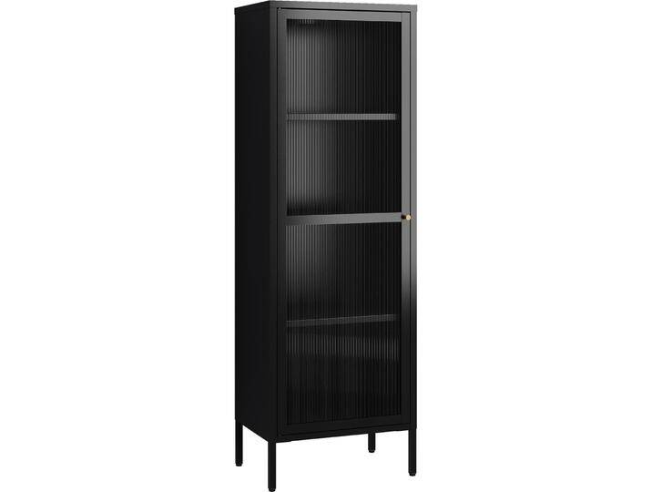 En.Casa, Vitrine + Buffetschrank, Vitrinenschrank Säkylä Stahl 150x50x35 cm Schwarz (150 x 50 x 35 cm) von Galaxus