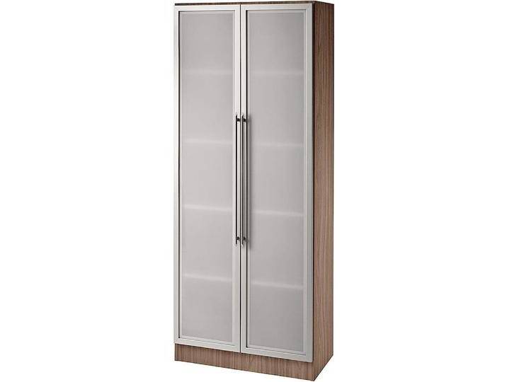 Escritorio, Aktenschrank, Glastürenschrank 5OH, SO-Bl. RE Nussb./Silb. (80 x 42 x 200 cm) von Galaxus
