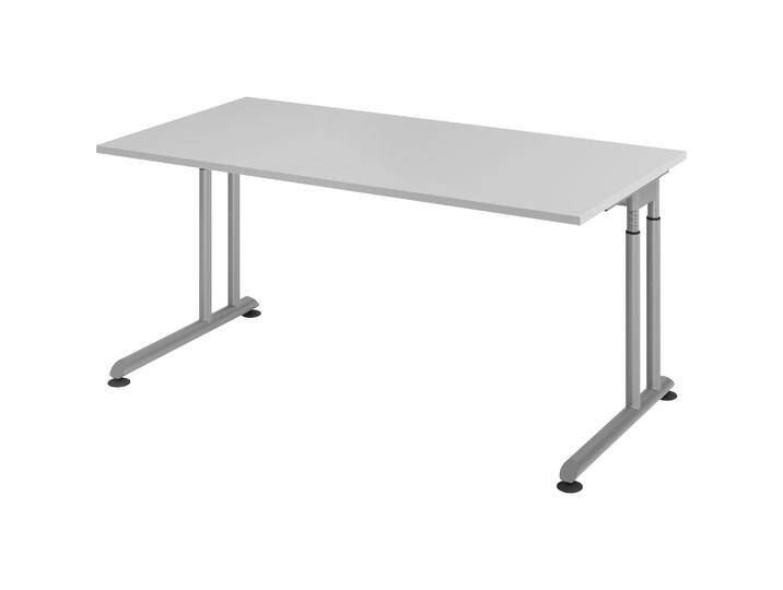 Escritorio, Schreibtisch, Schreibtisch C-Fuss 160x80cm Grau/Silber (160 x 80 cm) von Galaxus