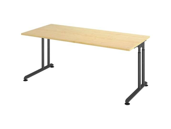 Escritorio, Schreibtisch, Schreibtisch C-Fuss 180x80cm Ahorn/Graphit (180 x 80 cm) von Galaxus