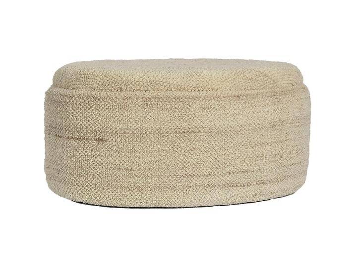 FineBuy, Hocker + Pouf, Sitzhocker Polsterhocker Wolle mit Stauraum oval 81 cm Braun modern von Galaxus
