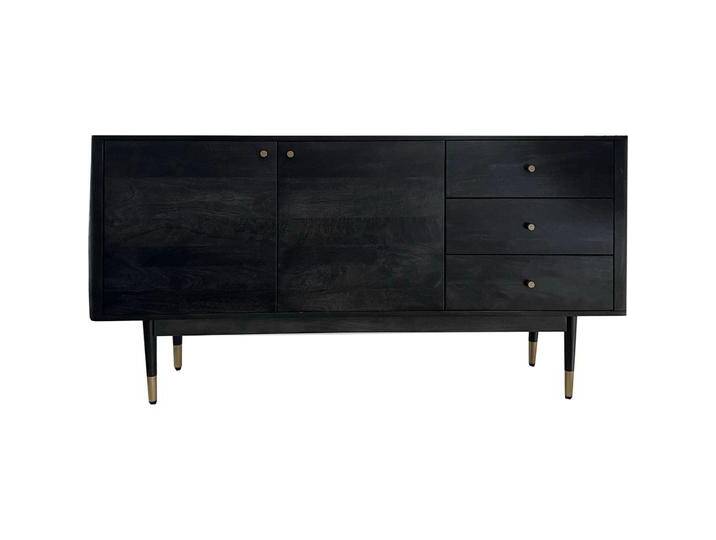 FineBuy, Kommode + Sideboard, Sideboard Anrichte 160 cm Massivholz Schwarz Kommode Türen Schubladen FineBuy, Kommode + Sideboard, Sideboard Anrichte 160 cm Massivholz Schwarz Kommode Türen Schubladen von Galaxus