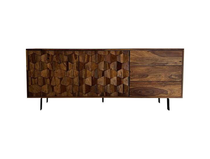 FineBuy, Kommode + Sideboard, Sideboard Kommode Sheesham Massivholz 175 cm Anrichte Loft Industrial von Galaxus