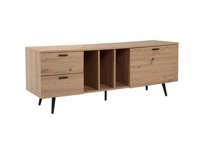 FineBuy, TV Möbel, Lowboard TV Schrank 150 cm Fernsehtisch Fernsehschrank Eiche Schubladen von Galaxus