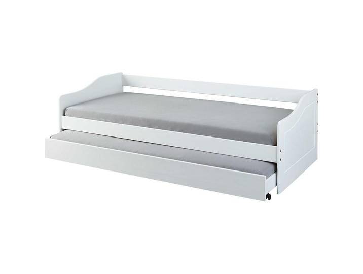 Funktionsbett LEONIE - weiß - Massivholz - 2x 90x200 cm - mit Schublade, ausziehbare Liegefläche, robust von Galaxus