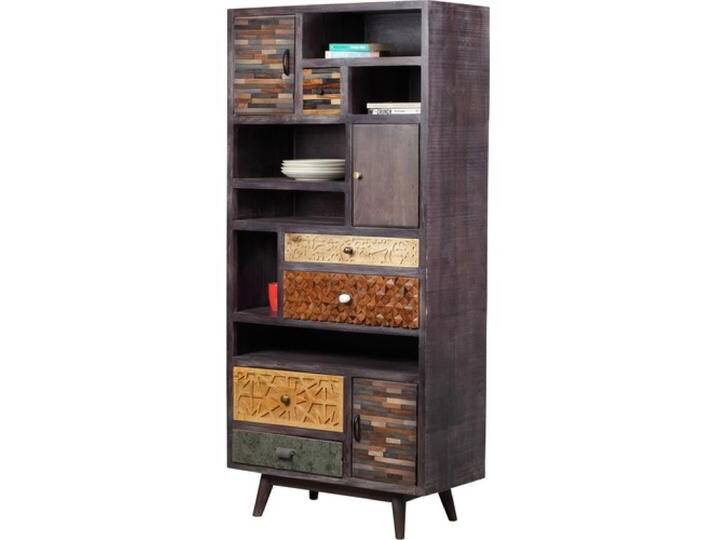 Garden Pleasure, Aktenschrank, Unsere Regal TOBOL mit ihrer ausdrucksstarken Optik (Unikat-Look) aus mehreren Materialien (Akazie von Galaxus