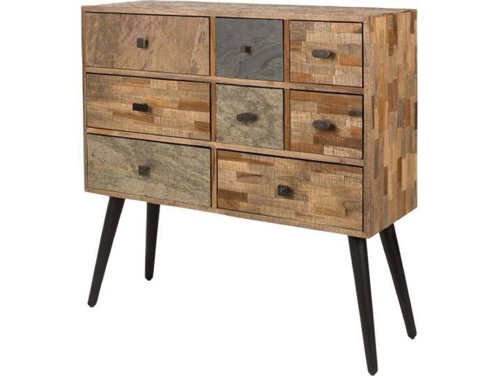 Garden Pleasure, Kommode + Sideboard, Unsere Kommode YAMUNDA (90 cm) mit ihrer ausdrucksstarken Optik aus mehreren Holzarten vereint Form (92 x 31 x 90 cm) von Galaxus