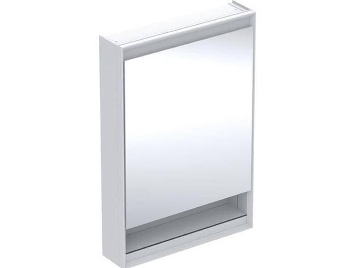 Geberit, Spiegelschrank, ONE Spiegelschrank mit ComfortLight, 1 Tür, mit Nische, Aufputzmontage, weiss/Aluminium, 60 von Galaxus