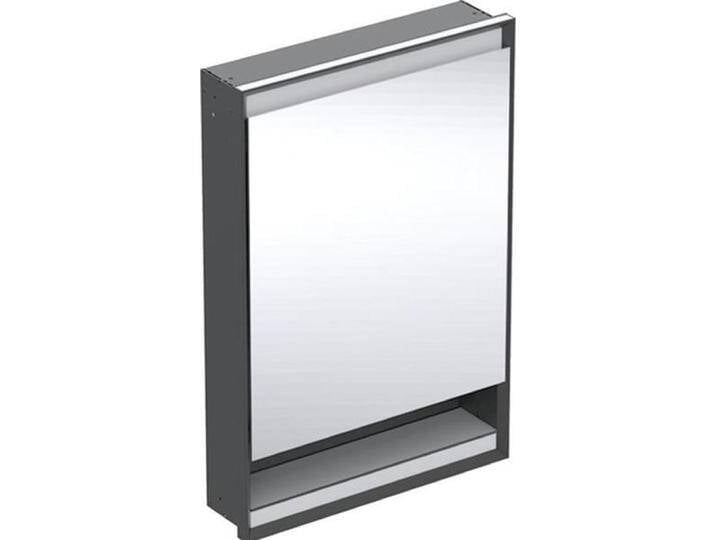 Geberit, Spiegelschrank, ONE Spiegelschrank mit ComfortLight, 1 Tür, mit Nische, Unterputz, schwarz matt/Aluminium von Galaxus