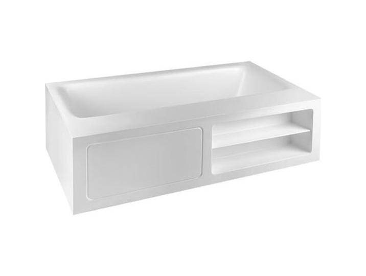 Gessi, Badarmatur, Badewanne Rettangolo, Cristalplant (mattes Weiss), 1800x1000mm, Regal rechts von Galaxus