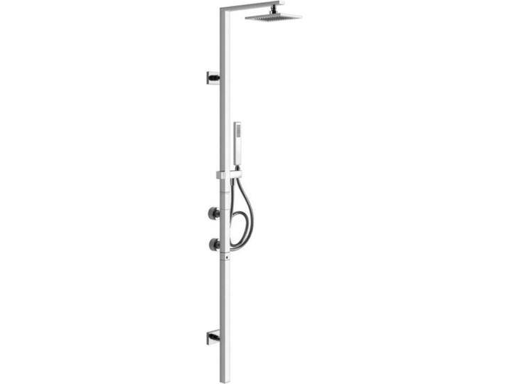 Gessi, Badarmatur, Rettangolo Duschsäule mit Aufputz-Thermostat, Höhe 1774 mm, automatische Umstellung, Kopfbra von Galaxus