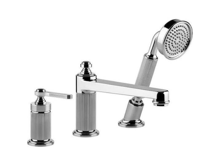 Gessi, Badarmatur, Venti20 3-Loch-Wannenarmatur, mit Auslauf, Umsteller, Schlauch u. Handbrause, 2-Wege, Ausladun von Galaxus