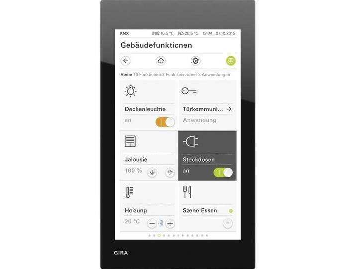 Gira Raumbediengerät 206705 G1 230V Glas schwarz, Schalter + Taster, Schwarz von Galaxus