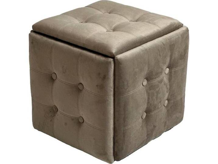 Go Gift, Hocker + Pouf, Puff-Transformator 5in1 - 5 Hocker in 1 Pouffe Cappuccino Samt 2284 von Galaxus
