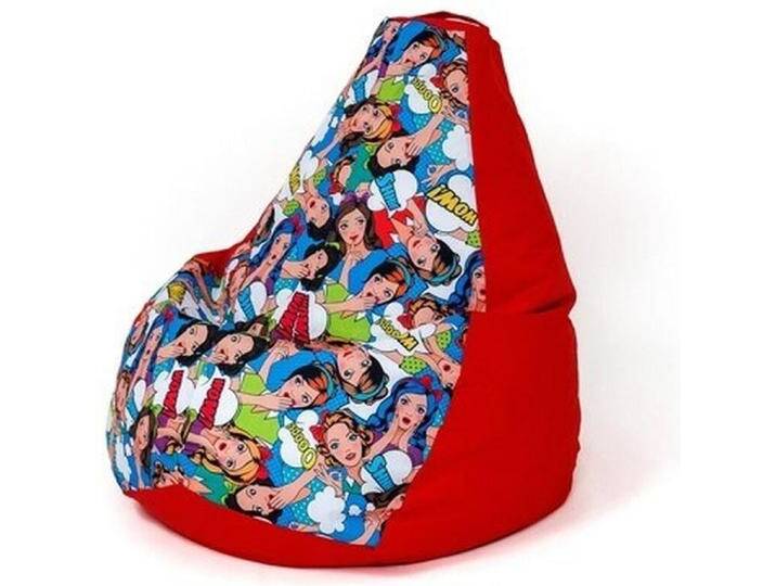 Go Gift, Hocker + Pouf, Sako sack pouffe birne druck rot-frauen XL 130 x 90 cm von Galaxus