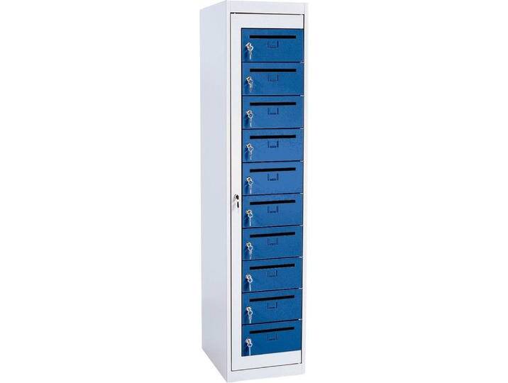 Gürkan, Aktenschrank, Schliessfachschrank lichtgrau, blau 111315, 10 Schliessfächer 40,0 x 50,0 x 180,0 cm Gürkan, Aktenschrank, Schliessfachschrank lichtgrau, blau 111315, 10 Schliessfächer 40,0 x 50,0 x 180,0 cm von Galaxus