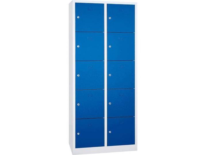 Gürkan, Aktenschrank, Schliessfachschrank lichtgrau, enzianblau 106956, 10 Schliessfächer 80,0 x 45,0 x 190,0 cm von Galaxus