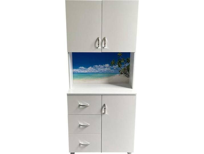 HTI-Living, Kommode + Sideboard, Schrank mit bedruckter Rückwand Palmen (80 x 180 x 40 cm) von Galaxus