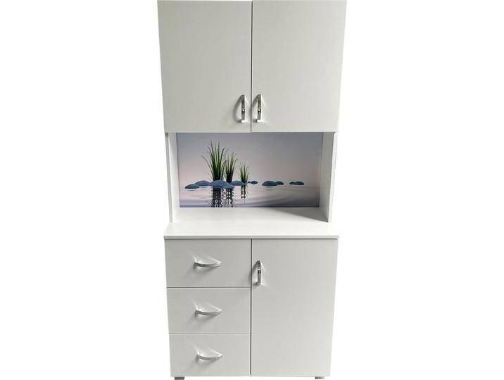 HTI-Living, Kommode + Sideboard, Schrank mit bedruckter Rückwand Steine (80 x 180 x 40 cm) von Galaxus