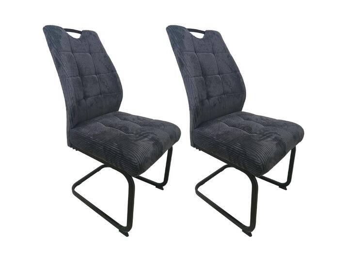 HTI-Living, Stühle, Schwingstuhl Marek Cord Dunkelgrau 2er-Set von Galaxus