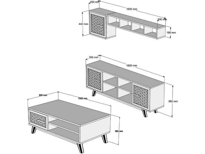 Hanah Home, Wohnwand, Jens (35 x 160 x 56.2 cm) von Galaxus