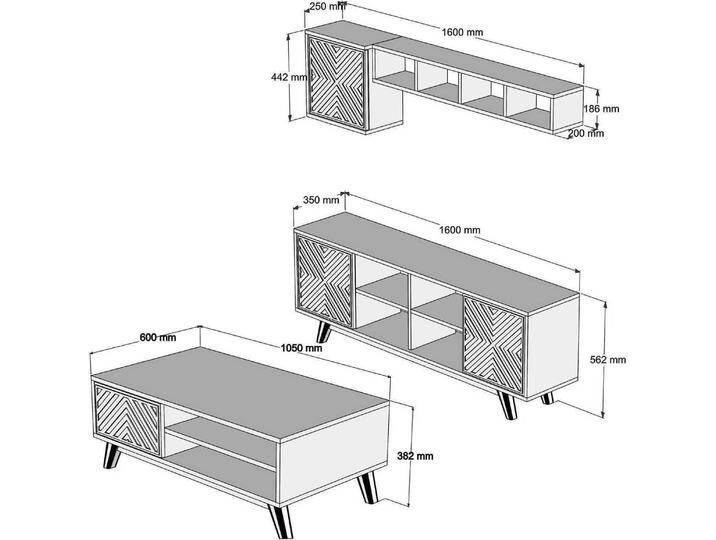 Hanah Home, Wohnwand, Remi (35 x 160 x 56.2 cm) von Galaxus