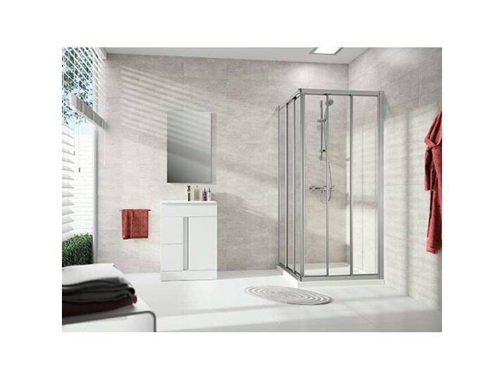 Hüppe, Duschkabine + Duschwand, Alpha 2 Gleittüreckeinstieg, 3-teilig, 4-Eck, vollgerahmt, 750x900x1900mm (75 cm, 90 cm, 190 cm) von Galaxus