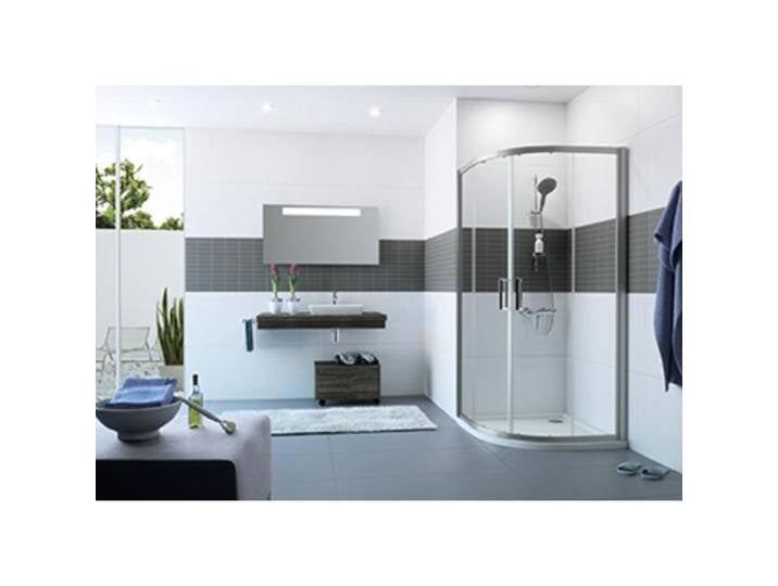 Hüppe, Duschkabine + Duschwand, Classics 2 1/4 Kreis Gleittür, Radius: 50 cm, Breite:100cm, Höhe:200cm, Befestigung li. & r (205 cm, 100 cm, 200 cm) von Galaxus