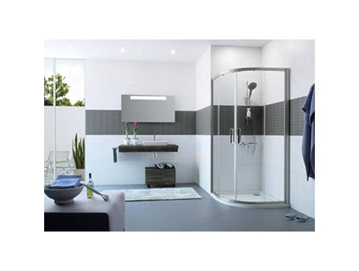 Hüppe, Duschkabine + Duschwand, Classics 2 1/4 Kreis Gleittür, Radius: 50 cm, Breite:100cm, Höhe:200cm, Befestigung li. & r (205 cm, 100 cm, 200 cm) von Galaxus