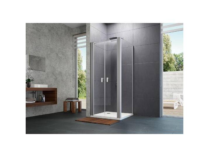 Hüppe, Duschkabine + Duschwand, Design pure 4-Eck Pendeltür für Seitenwand, Breite:80cm Höhe:190cm Anschlag li. & re. (200 cm, 80 cm, 190 cm) von Galaxus