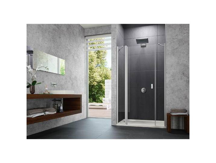 Hüppe, Duschkabine + Duschwand, Design pure 4-Eck Schwingtür m. festem Segment und Nebenteil in Nische, Breite:110cm Höhe:2 (211 cm, 110 cm, 200 cm) von Galaxus