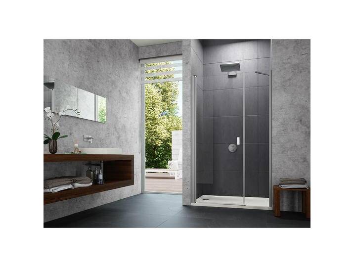 Hüppe, Duschkabine + Duschwand, Design pure 4-Eck Schwingtür mit Nebenteil in Nische, Breite:110cm Höhe:200cm Anschlag li. (211 cm, 110 cm, 200 cm) von Galaxus